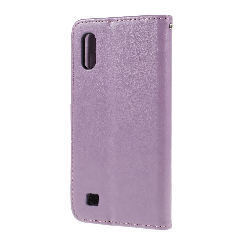 Läderfodral Fjärilar Samsung Galaxy A10 lila