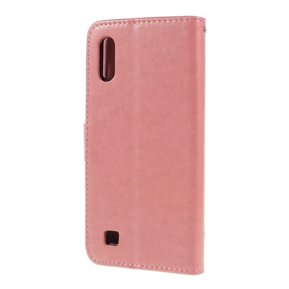 Läderfodral Fjärilar Samsung Galaxy A10 rosa