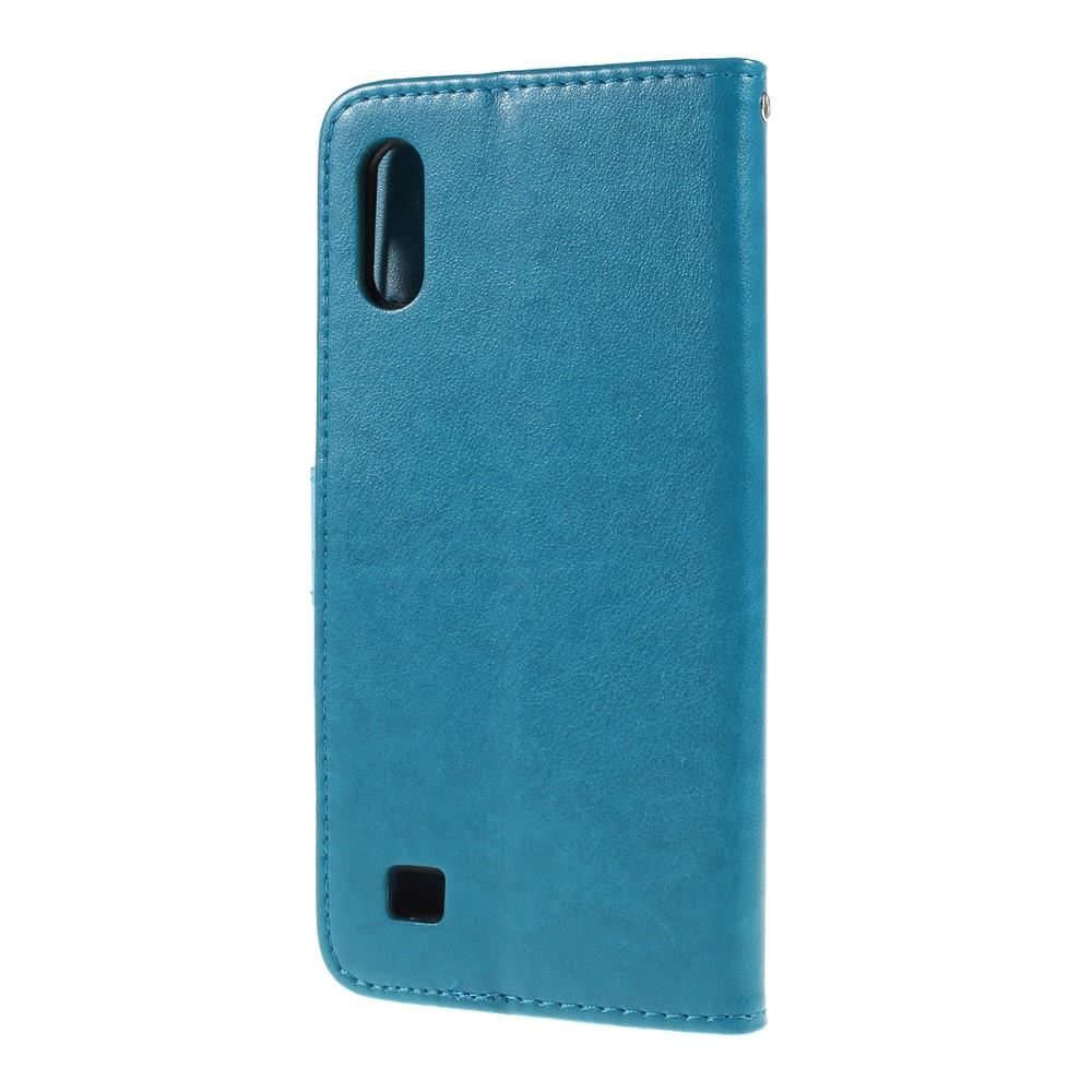 Läderfodral Fjärilar Samsung Galaxy A10 Blå