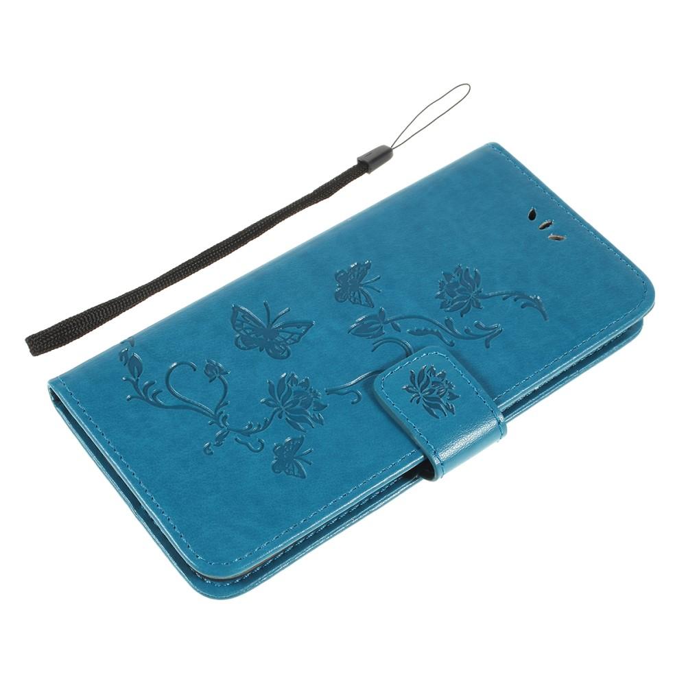 Läderfodral Fjärilar Samsung Galaxy A10 blå
