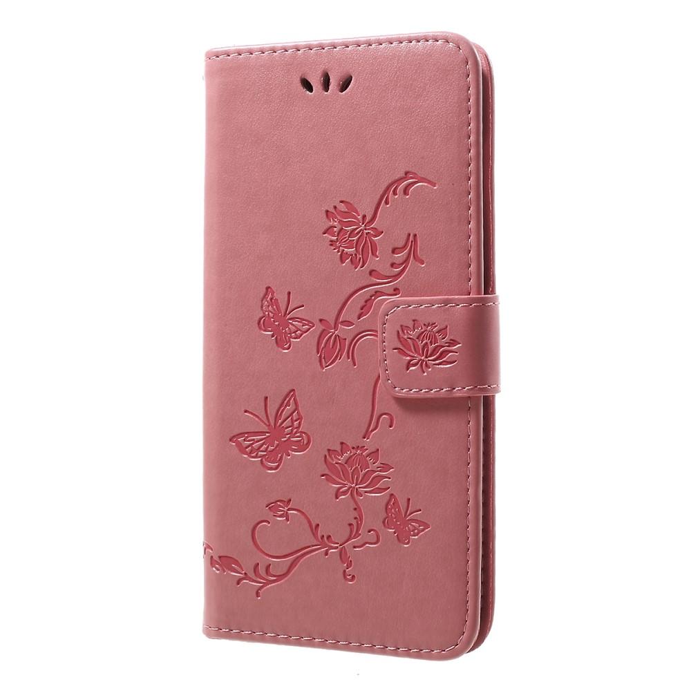 Läderfodral Fjärilar Samsung Galaxy A50 Rosa
