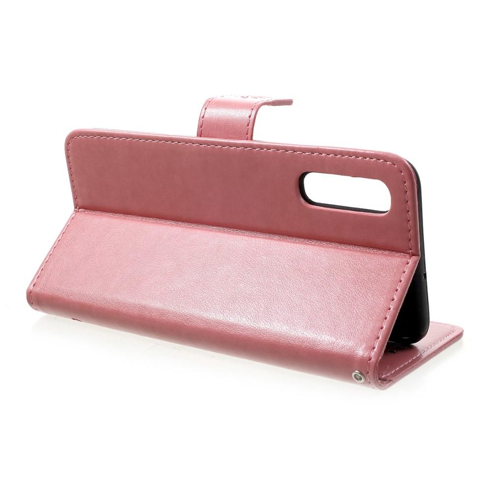 Läderfodral Fjärilar Samsung Galaxy A50 Rosa