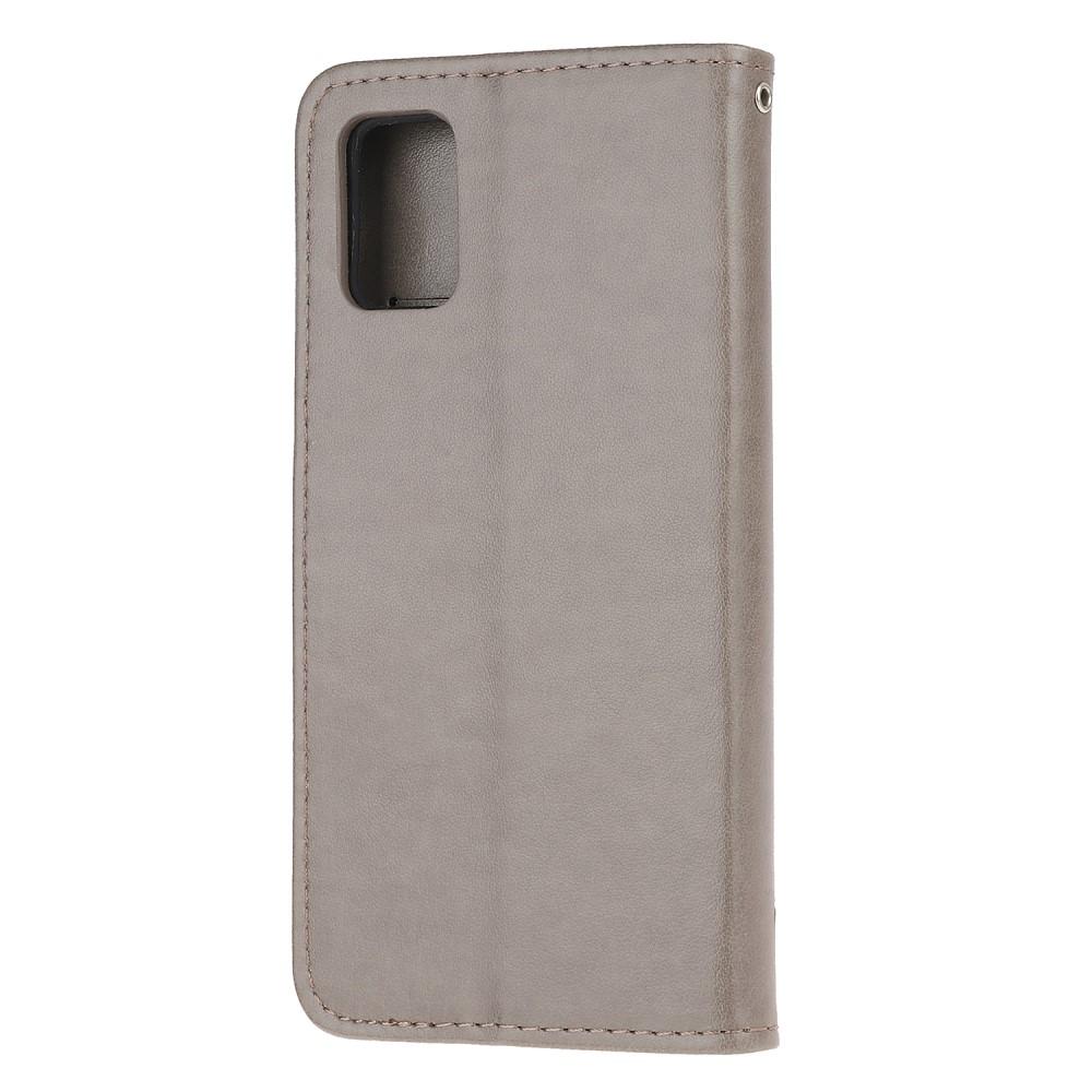Läderfodral Fjärilar Samsung Galaxy A71 Grå