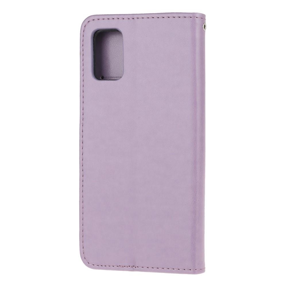 Läderfodral Fjärilar Samsung Galaxy A71 Lila