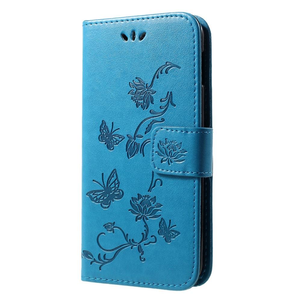 Läderfodral Fjärilar Samsung Galaxy S10e blå
