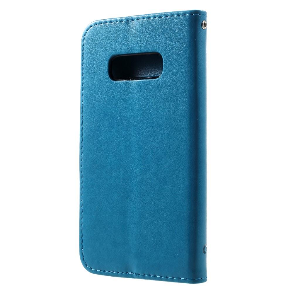 Läderfodral Fjärilar Samsung Galaxy S10e blå