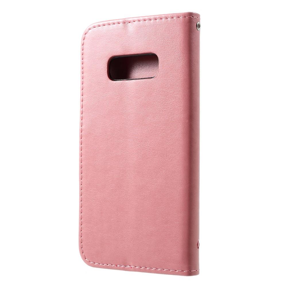 Läderfodral Fjärilar Samsung Galaxy S10e Rosa