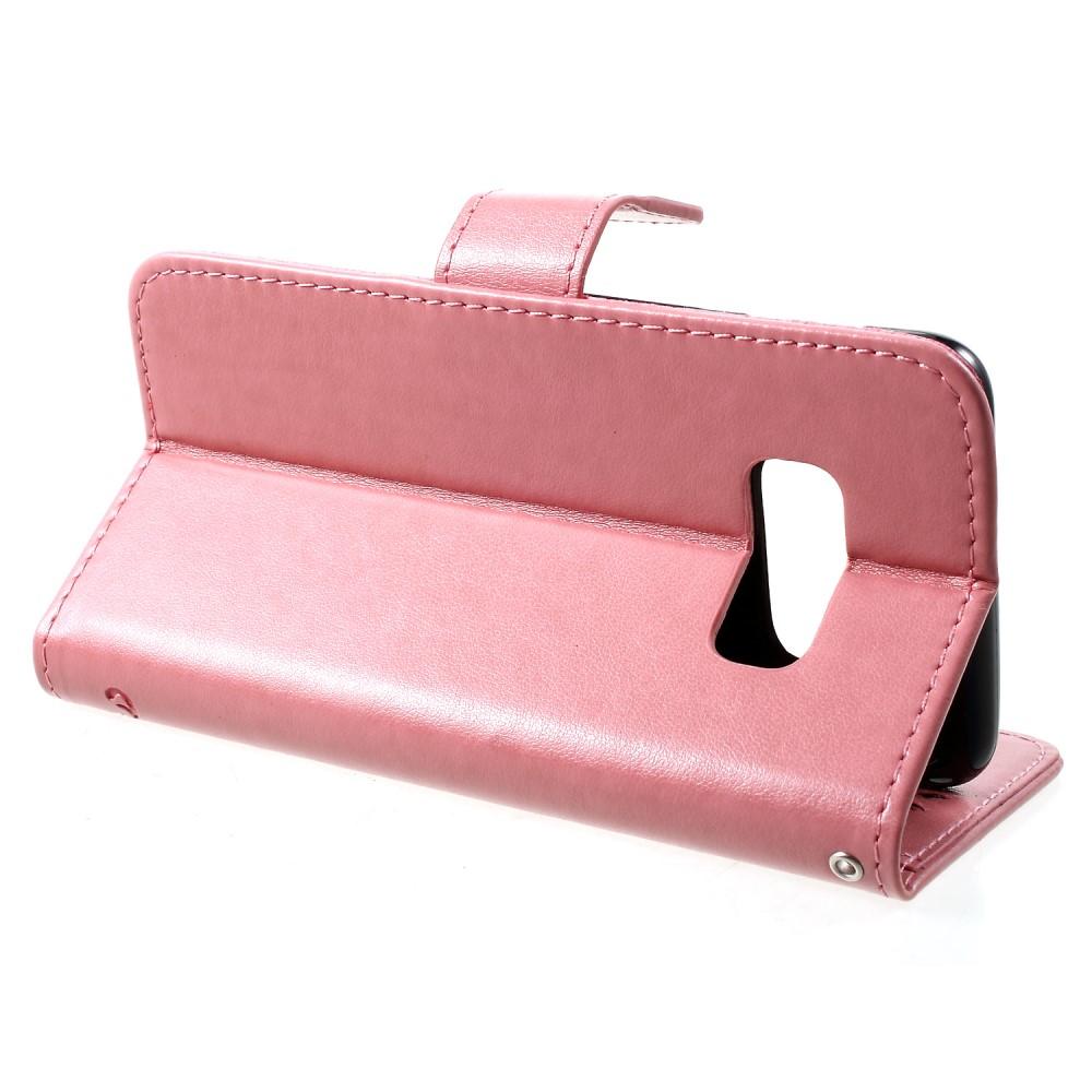 Läderfodral Fjärilar Samsung Galaxy S10e Rosa
