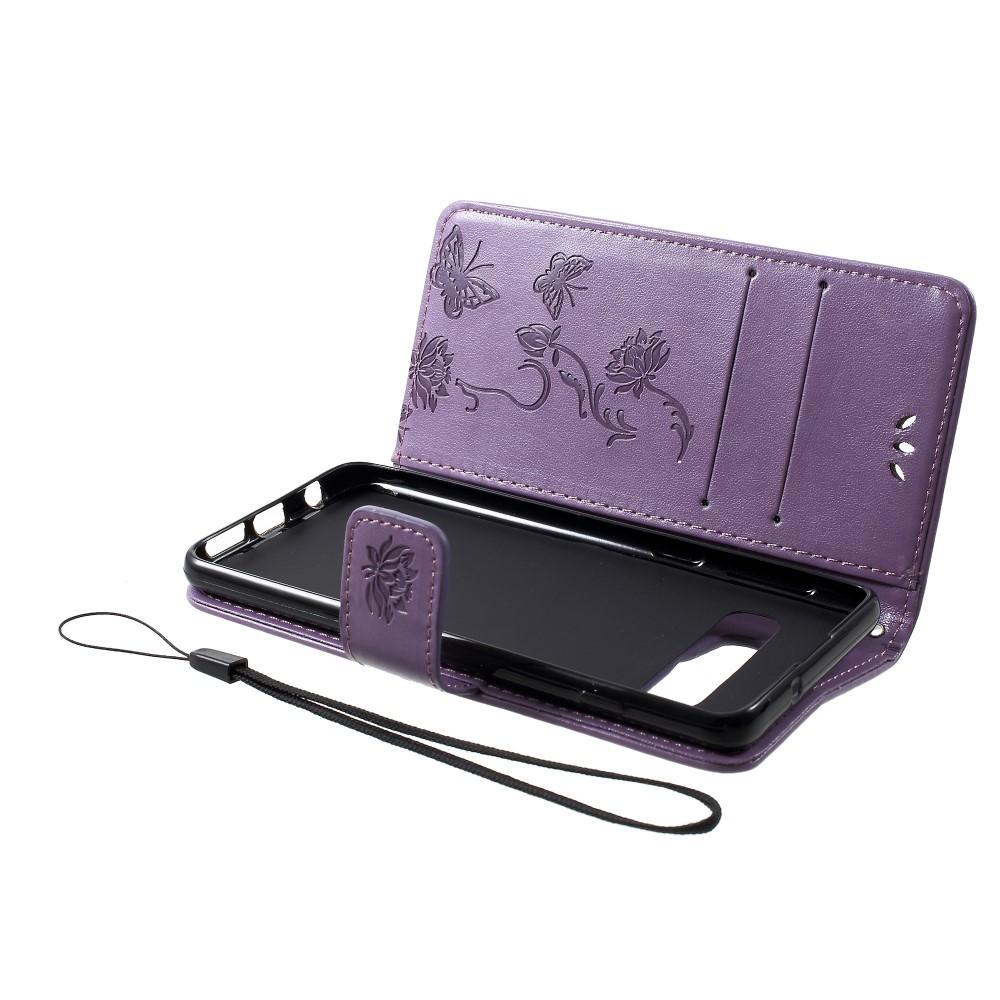 Läderfodral Fjärilar Samsung Galaxy S10 Plus Lila