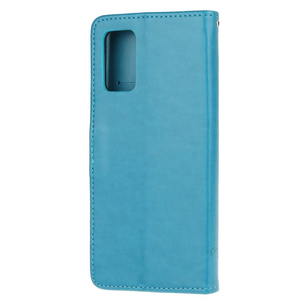 Läderfodral Fjärilar Samsung Galaxy S20 Blå