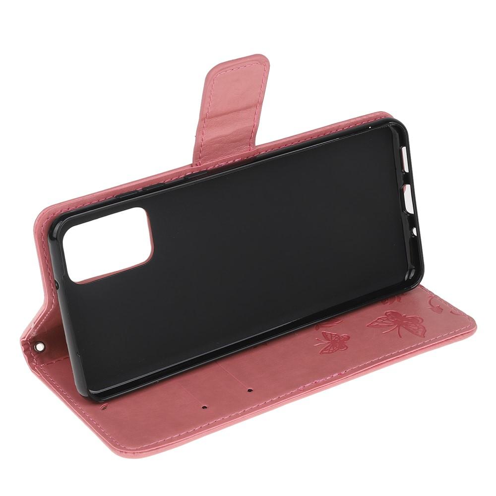 Läderfodral Fjärilar Samsung Galaxy S20 Rosa