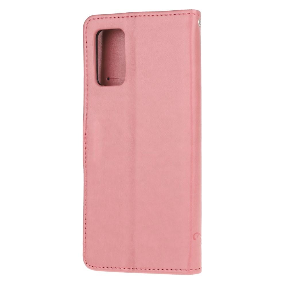Läderfodral Fjärilar Samsung Galaxy S20 Rosa