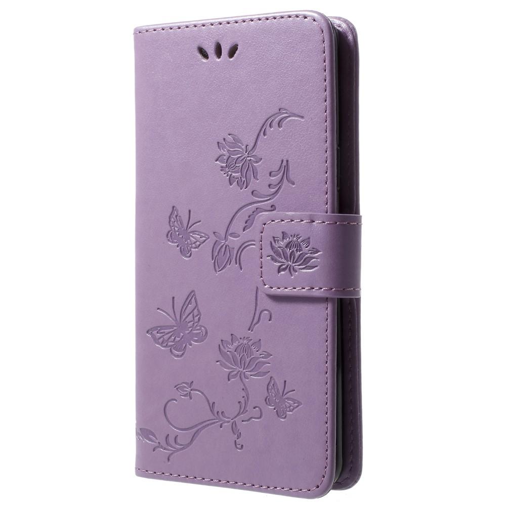 Läderfodral Fjärilar Samsung Galaxy S9 Lila