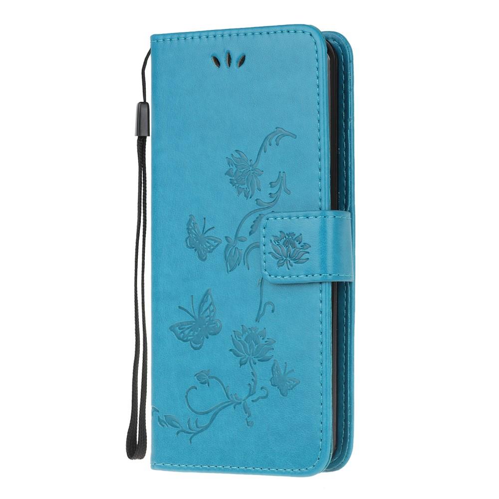 Läderfodral Fjärilar Sony Xperia 5 blå