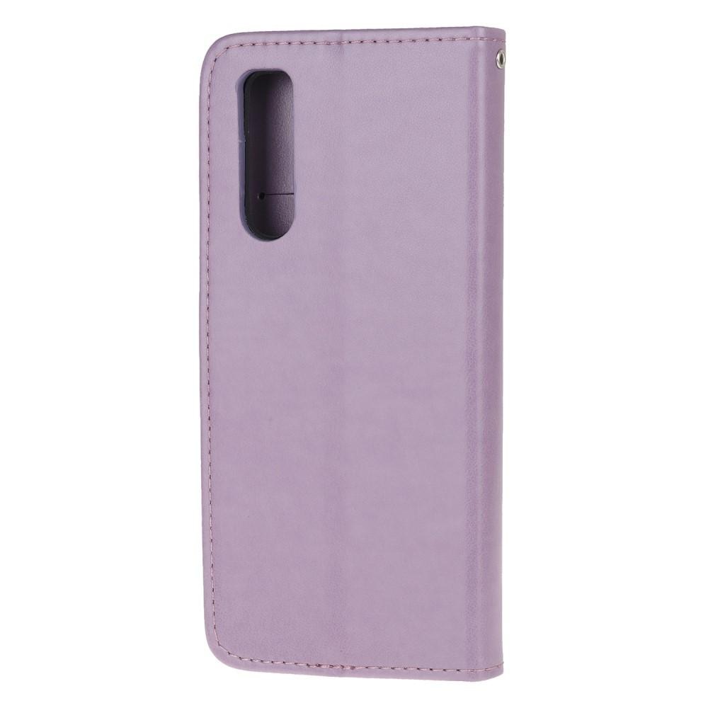 Läderfodral Fjärilar Sony Xperia 5 Lila