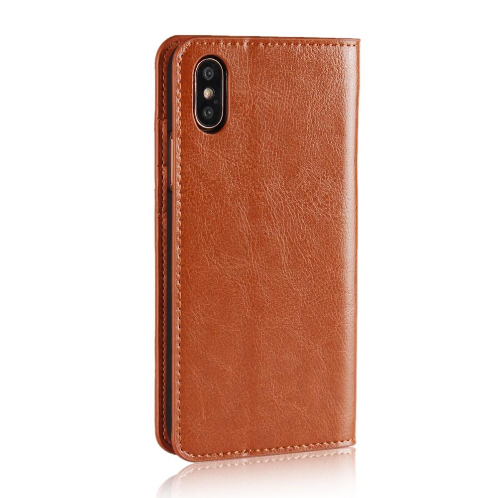 Mobilfodral Äkta Läder iPhone X/XS brun