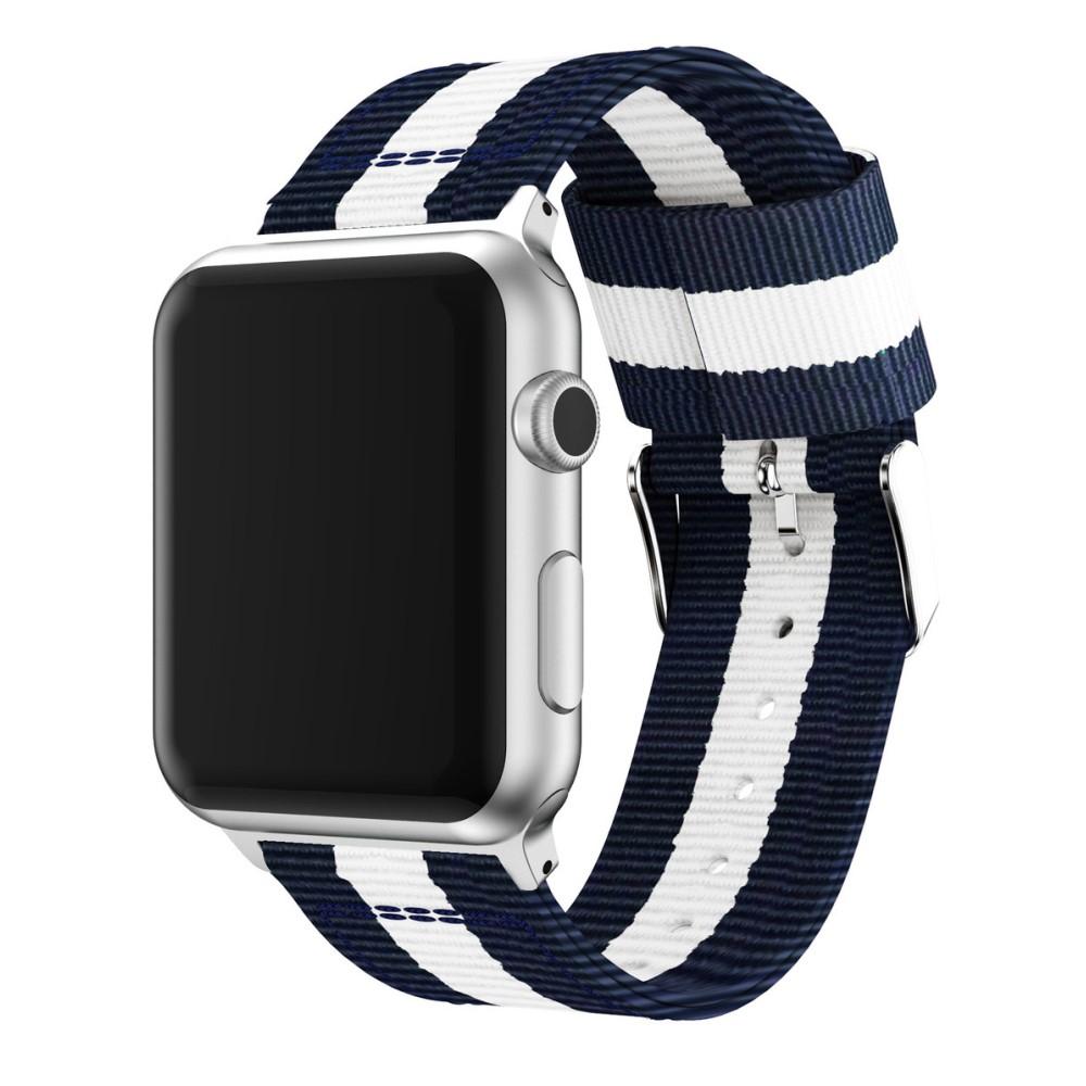 Nylonarmband Apple Watch 41mm Series 9 blå/vit