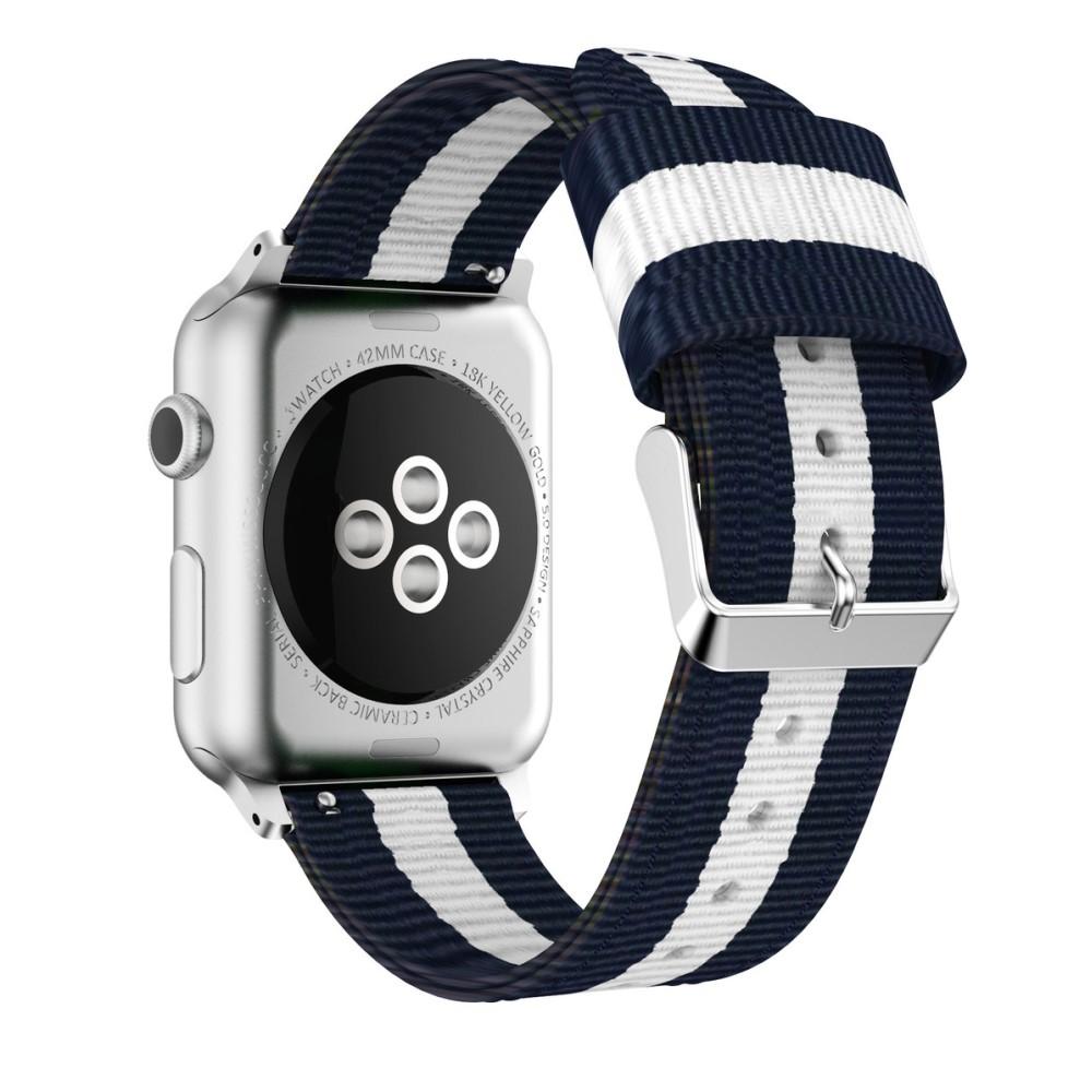 Nylonarmband Apple Watch 41mm Series 9 blå/vit