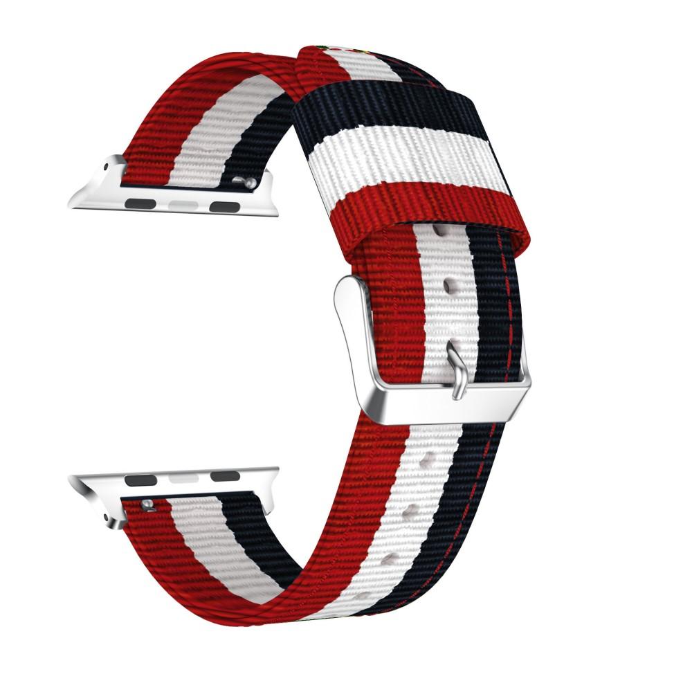 Nylonarmband Apple Watch 38/40/41 mm blå/vit/röd