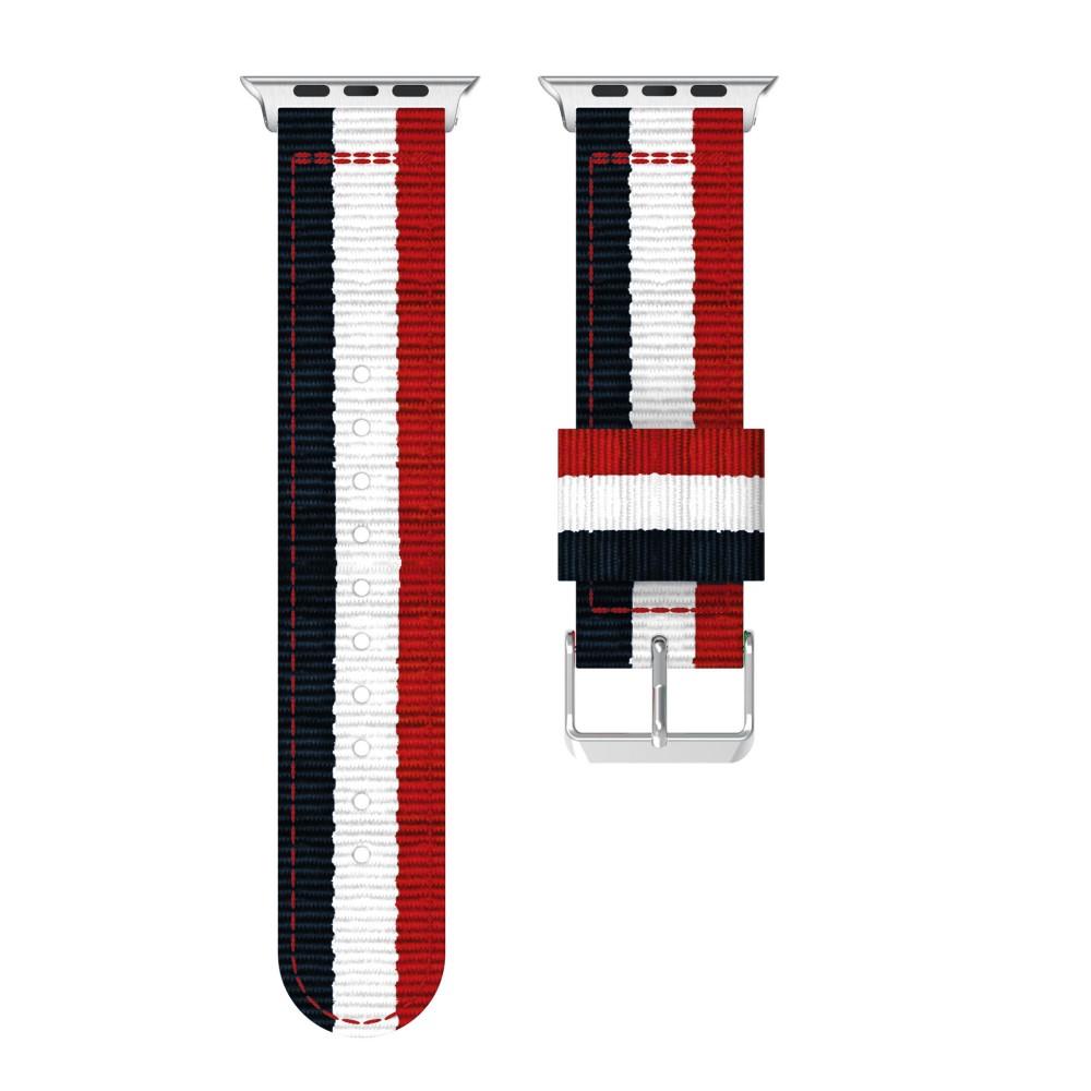 Nylonarmband Apple Watch 38/40/41 mm blå/vit/röd