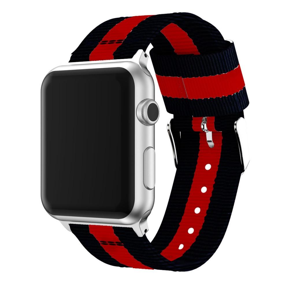 Nylonarmband Apple Watch 42/44/45 mm svart/röd