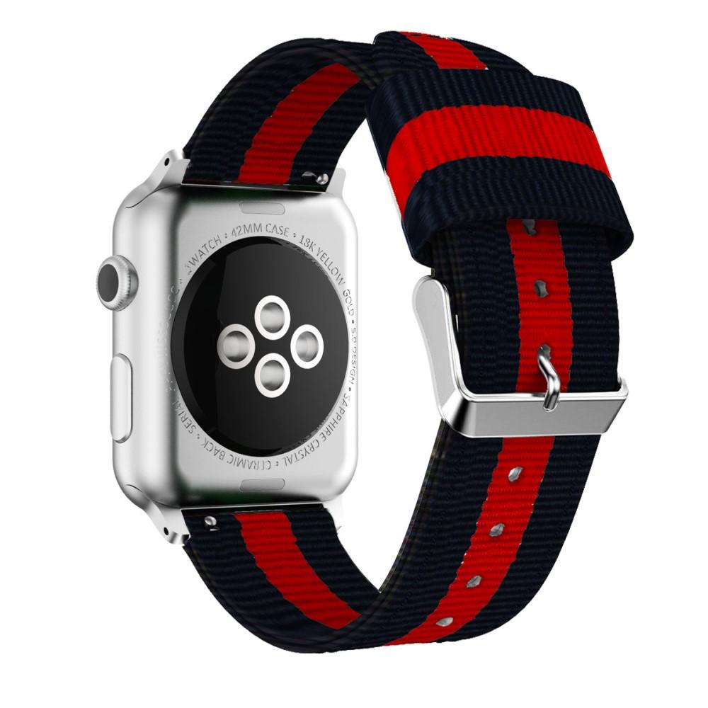 Nylonarmband Apple Watch 42/44/45 mm svart/röd
