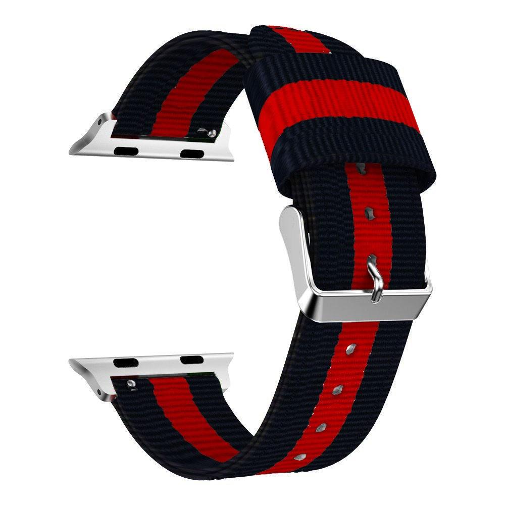 Nylonarmband Apple Watch 42/44/45 mm svart/röd
