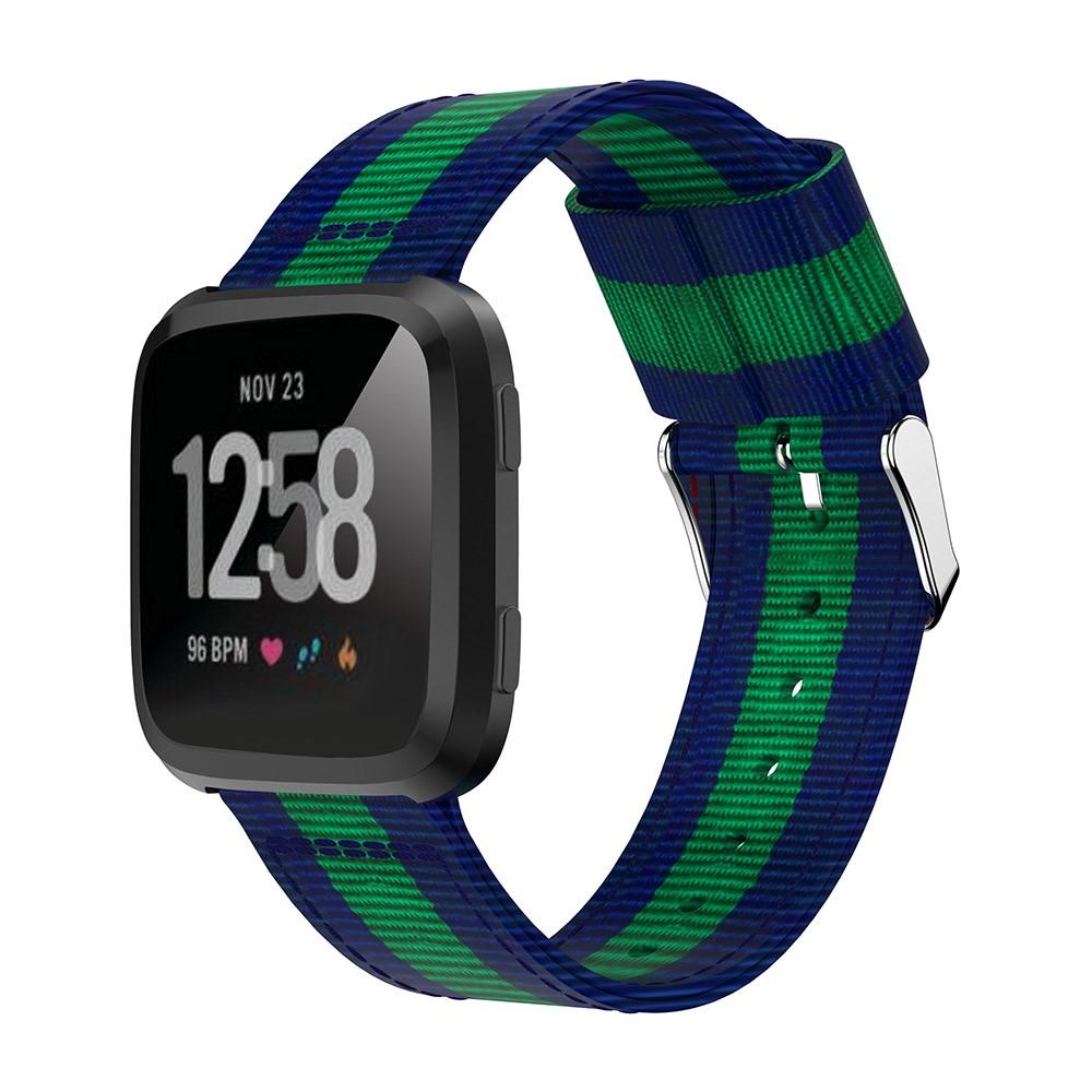 Nylonarmband Fitbit Versa/Versa 2 blå/grön