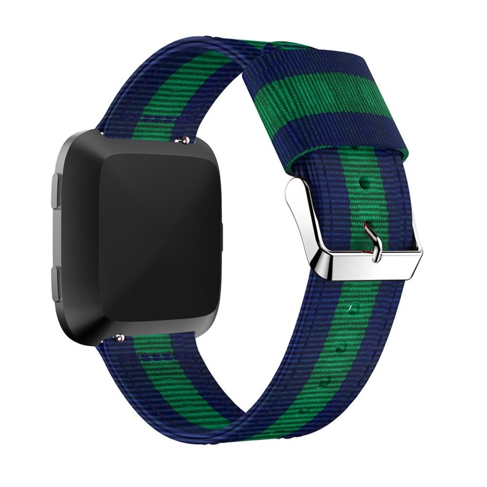 Nylonarmband Fitbit Versa/Versa 2 blå/grön