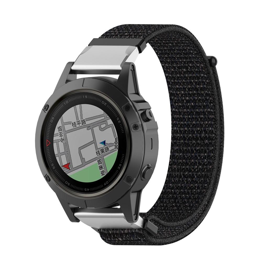 Nylonarmband Garmin Fenix 5X/5X Plus/6X/6X Pro/7X svart