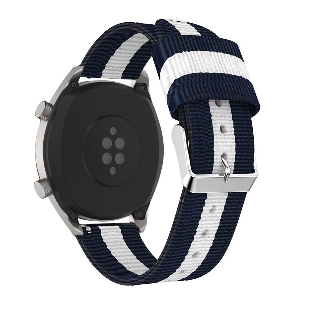 Nylonarmband Huawei Watch GT/GT 2 46mm/GT 2 Pro blå/vit