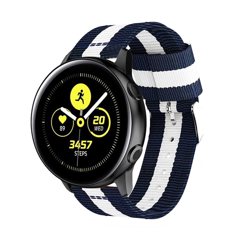 Nylonarmband Samsung Galaxy Watch Active blå/vit