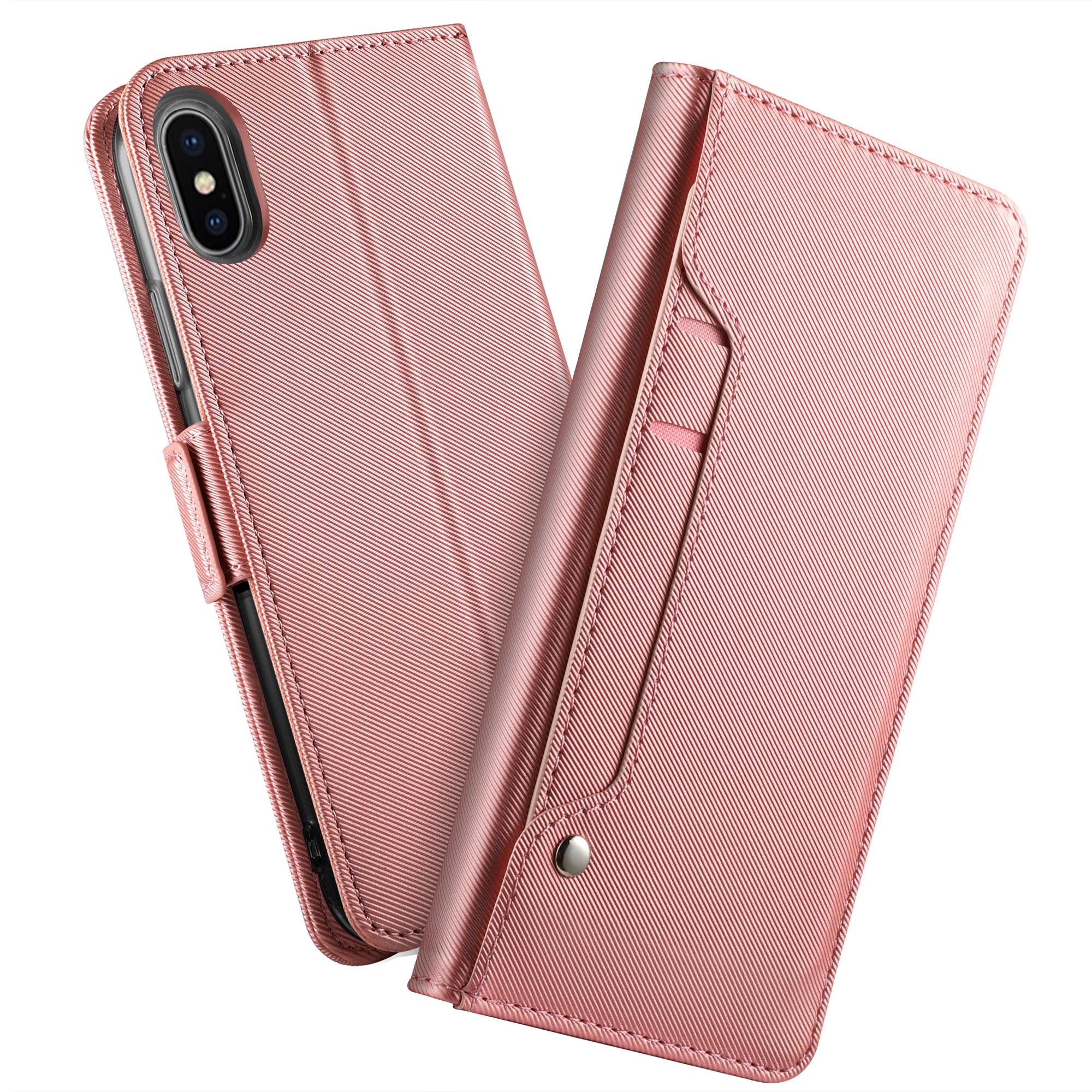 Plånboksfodral Spegel Apple iPhone XR Rosa Guld