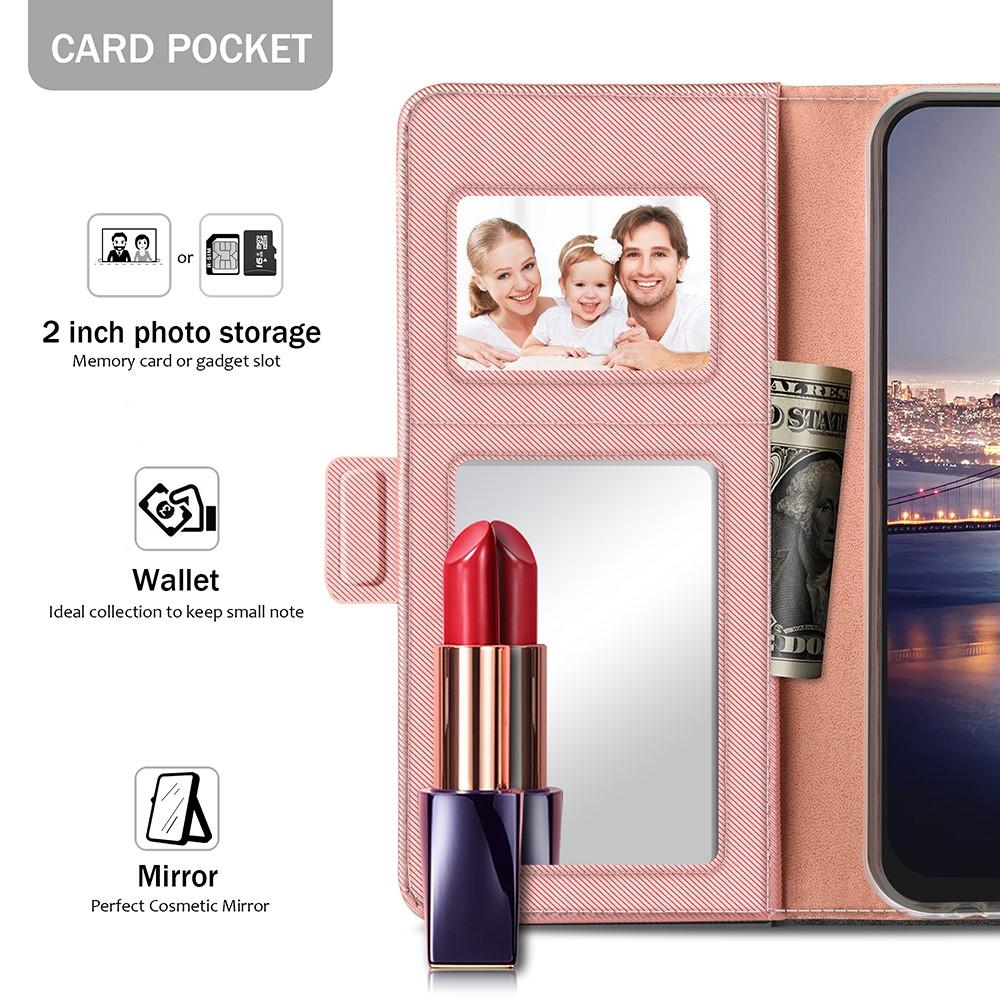 Plånboksfodral Spegel Apple iPhone XR Rosa Guld