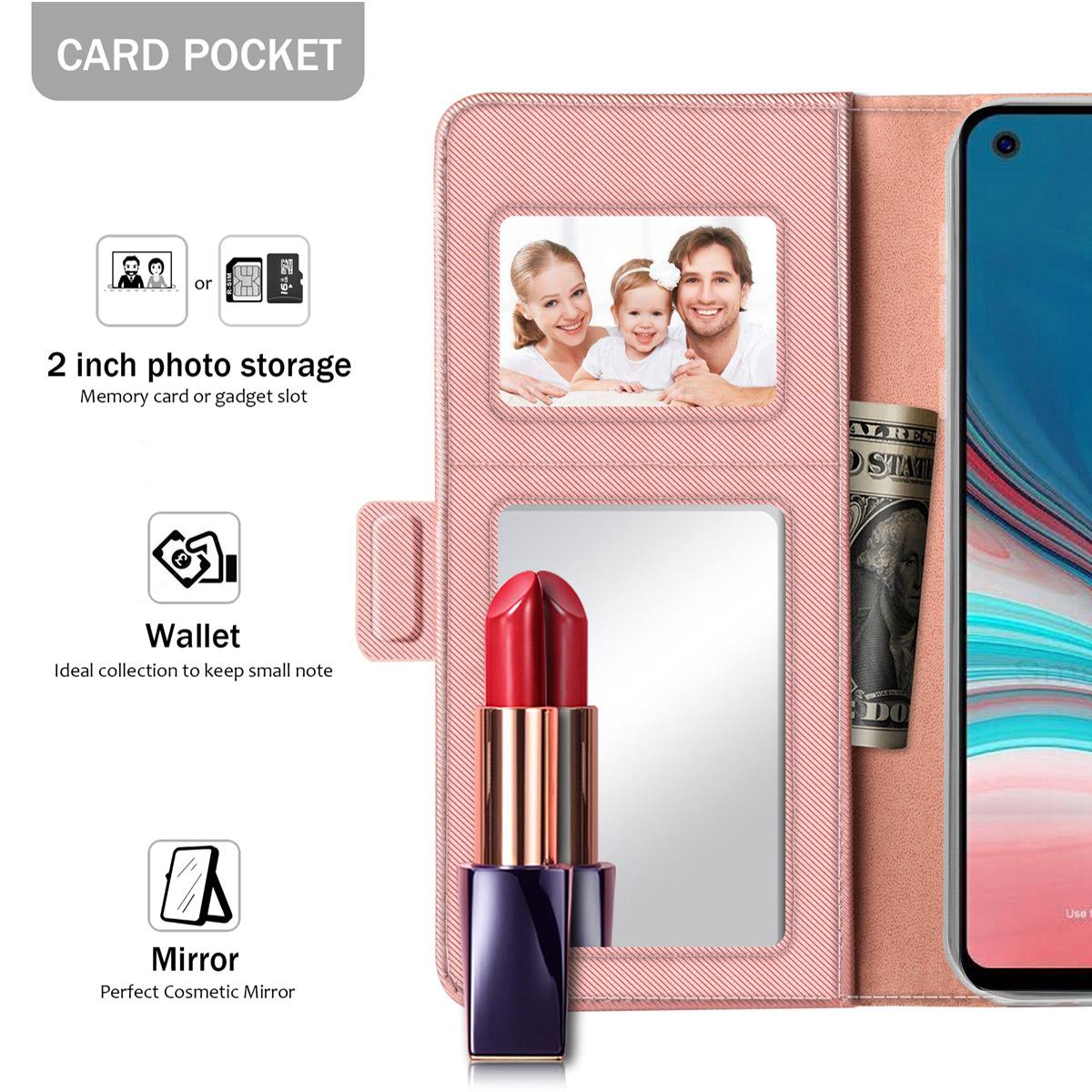 Plånboksfodral Spegel Galaxy A40 Rosa Guld