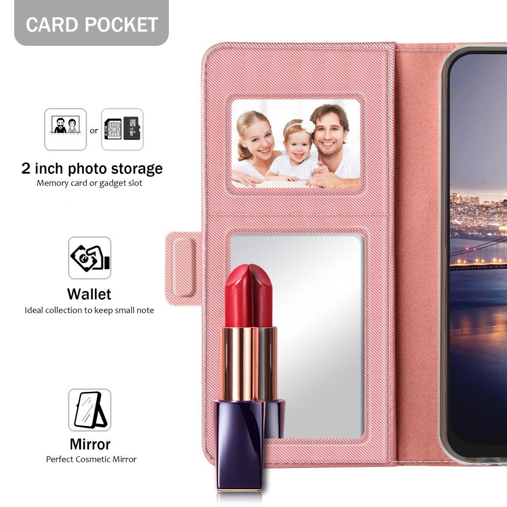 Plånboksfodral Spegel Huawei P20 Lite Rosa Guld
