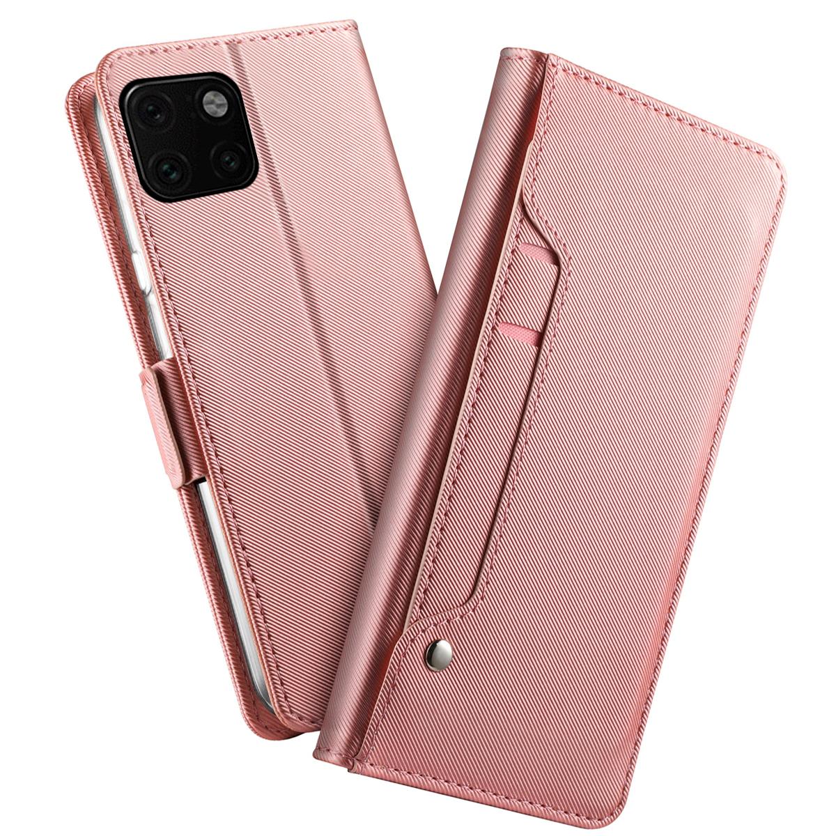 Plånboksfodral Spegel iPhone 11 Pro Max Rosa Guld