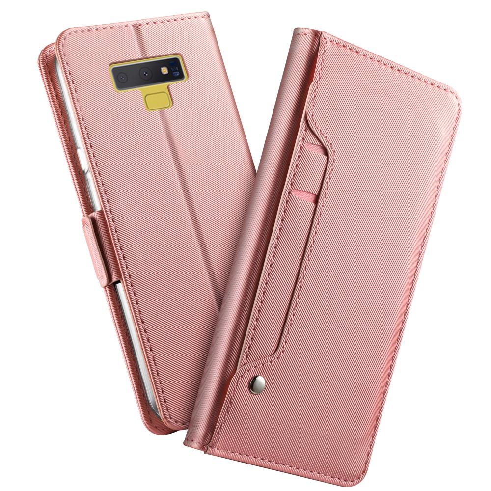 Plånboksfodral Spegel Samsung Galaxy Note 9 Rosa Guld