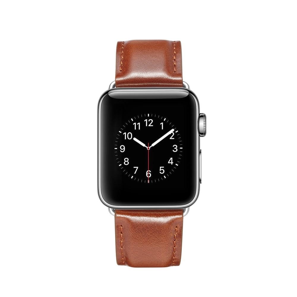 Premium Leather Armband Apple Watch 44mm Cognac