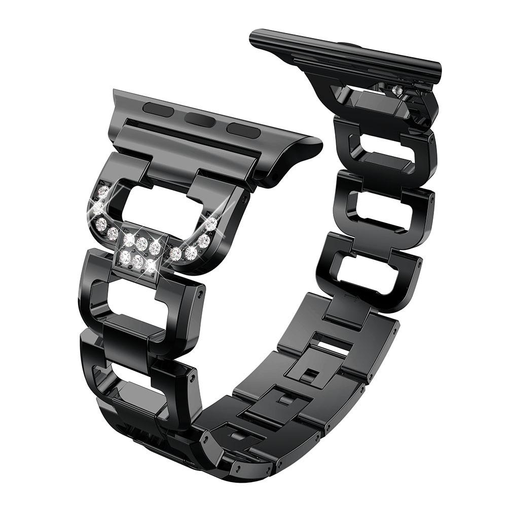 Rhinestone Bracelet Apple Watch 44mm Black