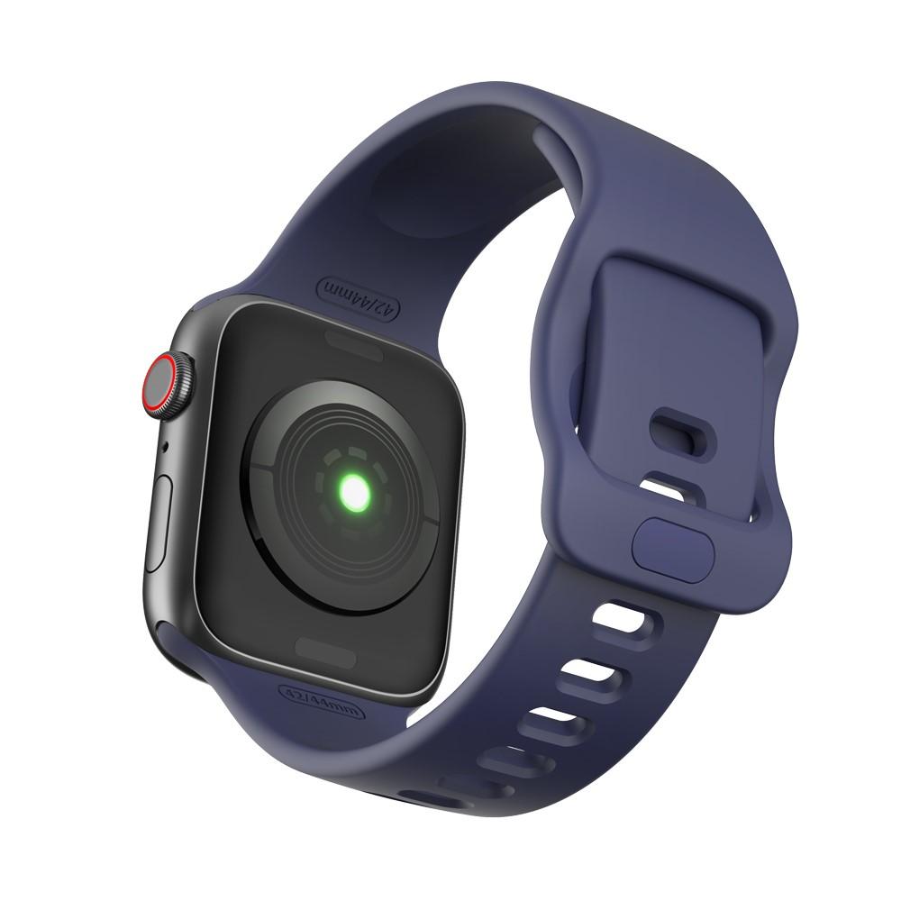 Silikonarmband Apple Watch 45mm Series 8 blå