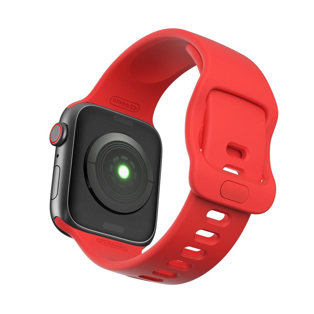 Silikonarmband Apple Watch 45mm Series 7 röd