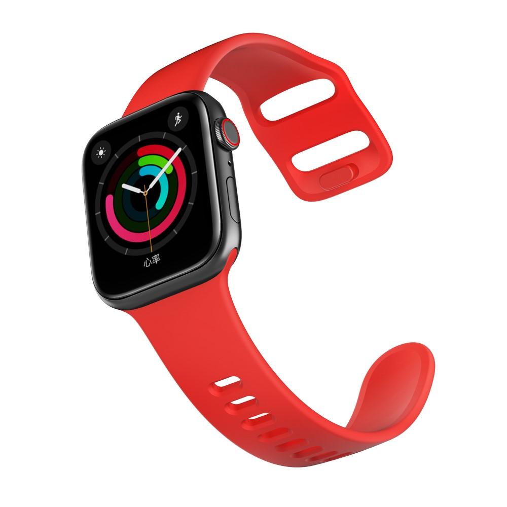 Silikonarmband Apple Watch 45mm Series 7 röd