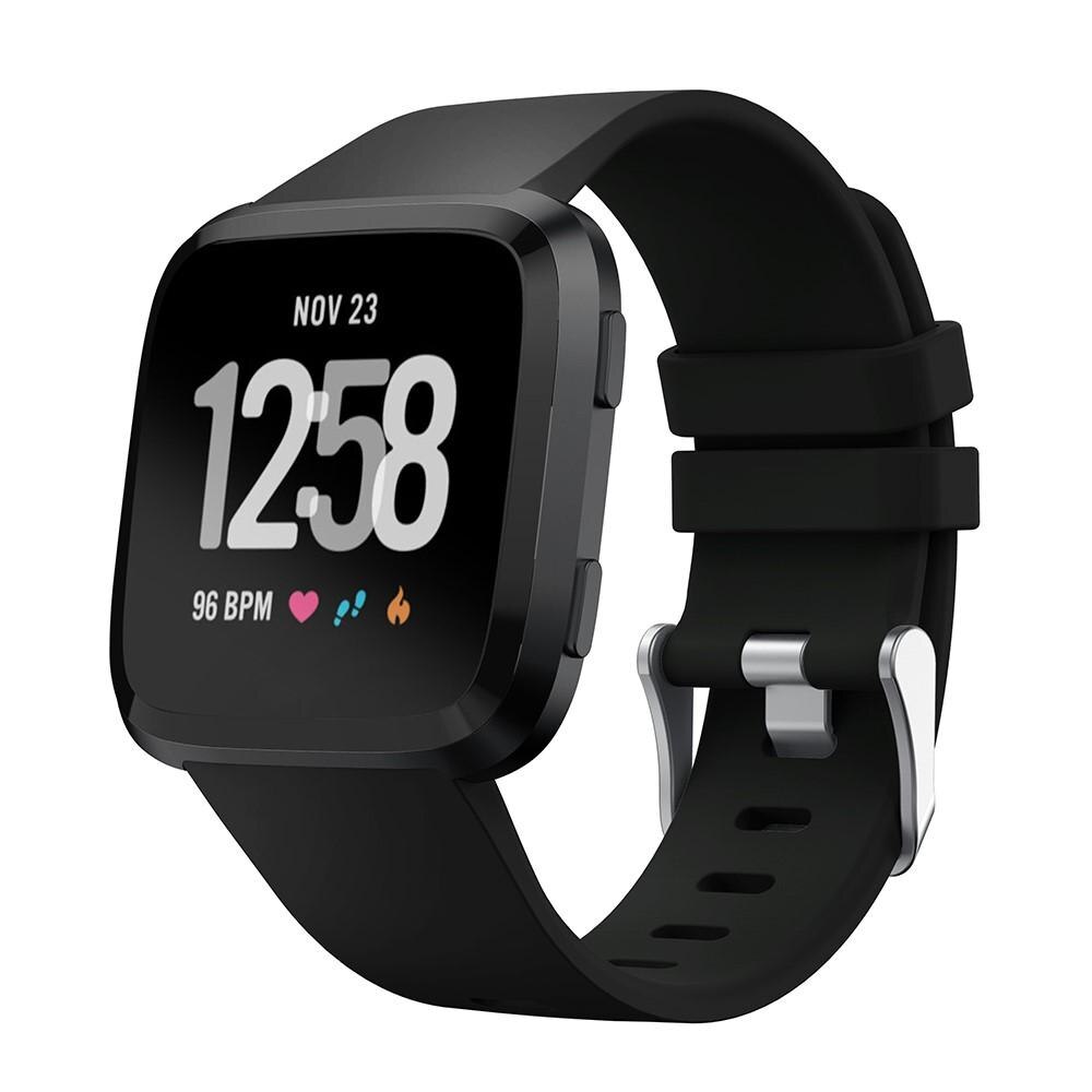 Silikonarmband Fitbit Versa/Versa 2 svart