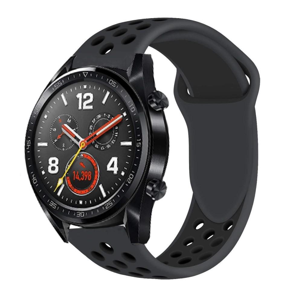 Silikonarmband Sport Huawei Watch GT/GT 2 46mm/GT 2 Pro svart