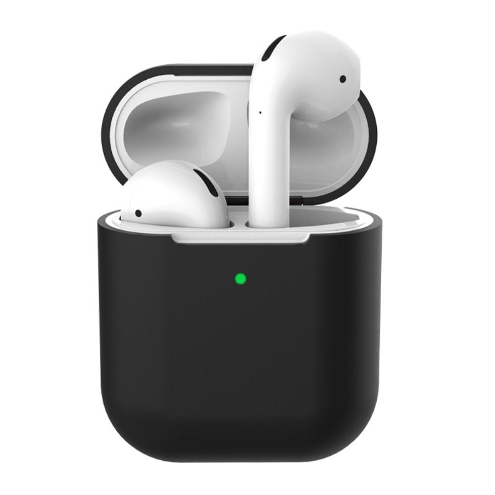 Silikonskal Apple AirPods Trådlöst Laddningsetui svart