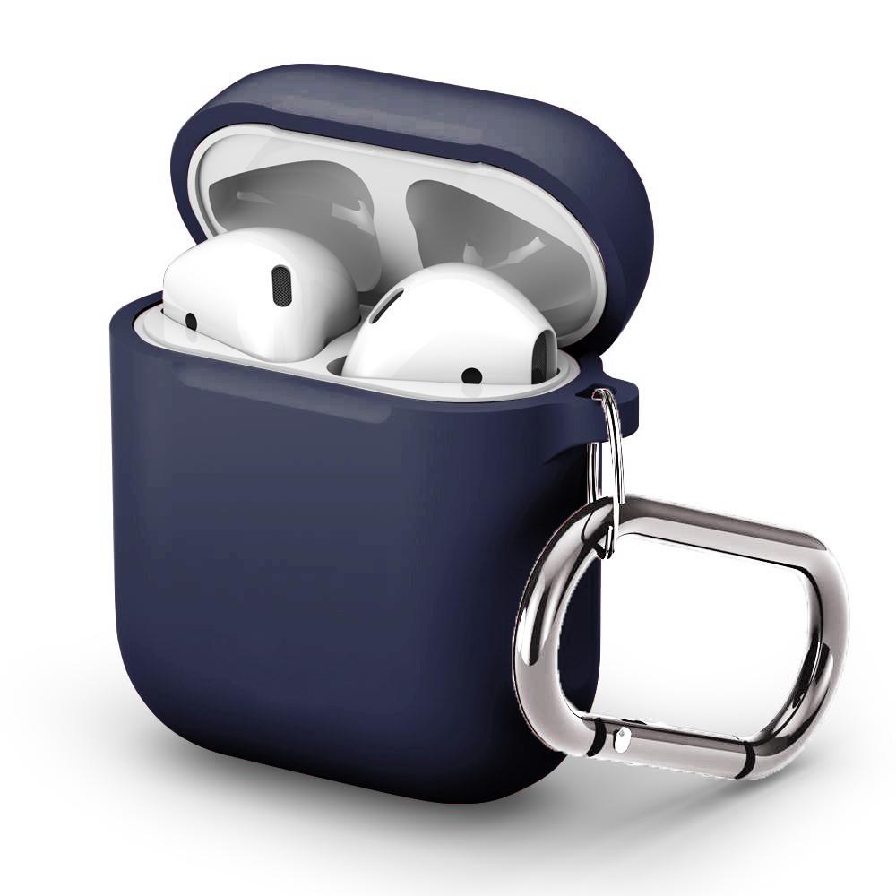 Silikonskal med karbinhake Apple AirPods marinblå