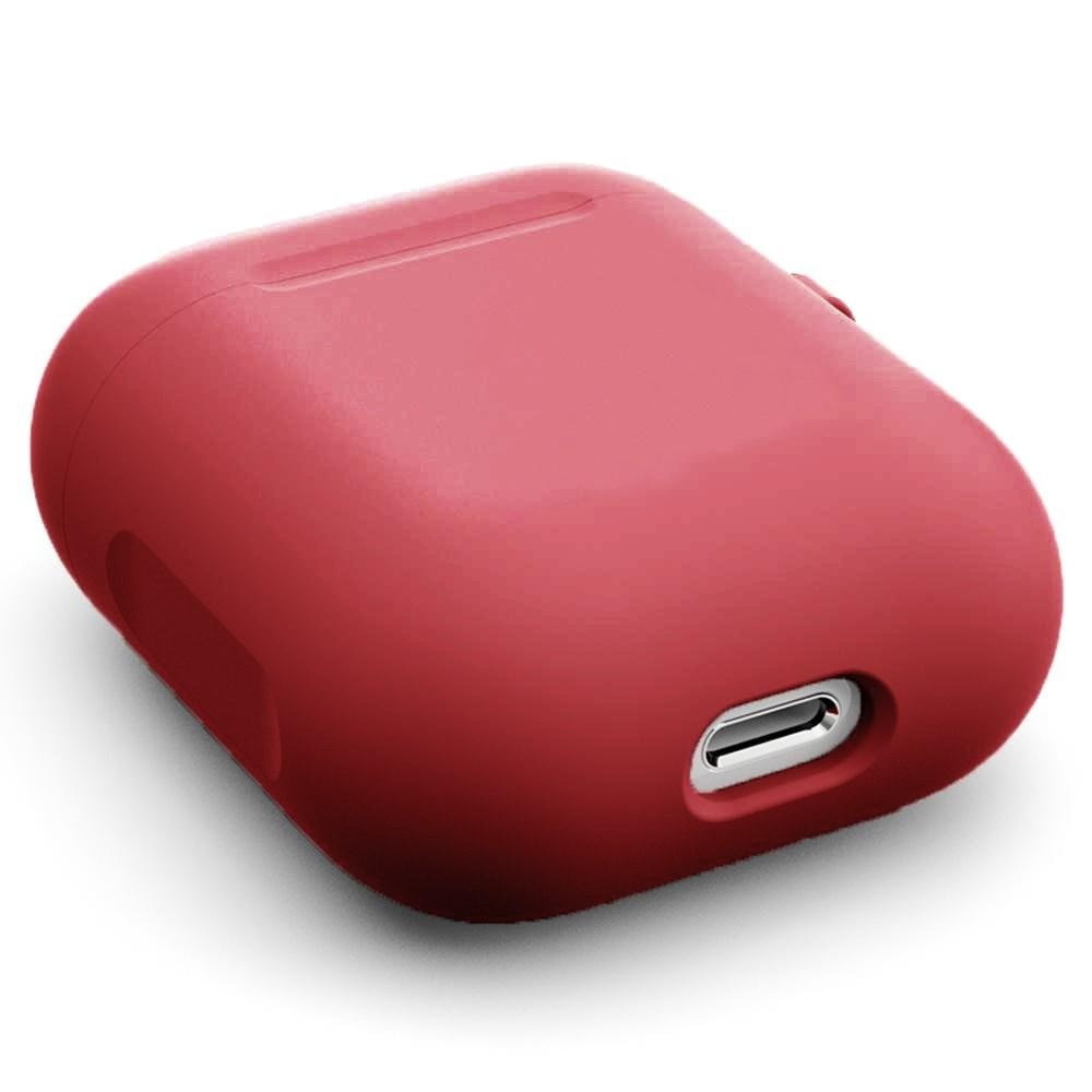 Silikonskal med karbinhake Apple AirPods röd