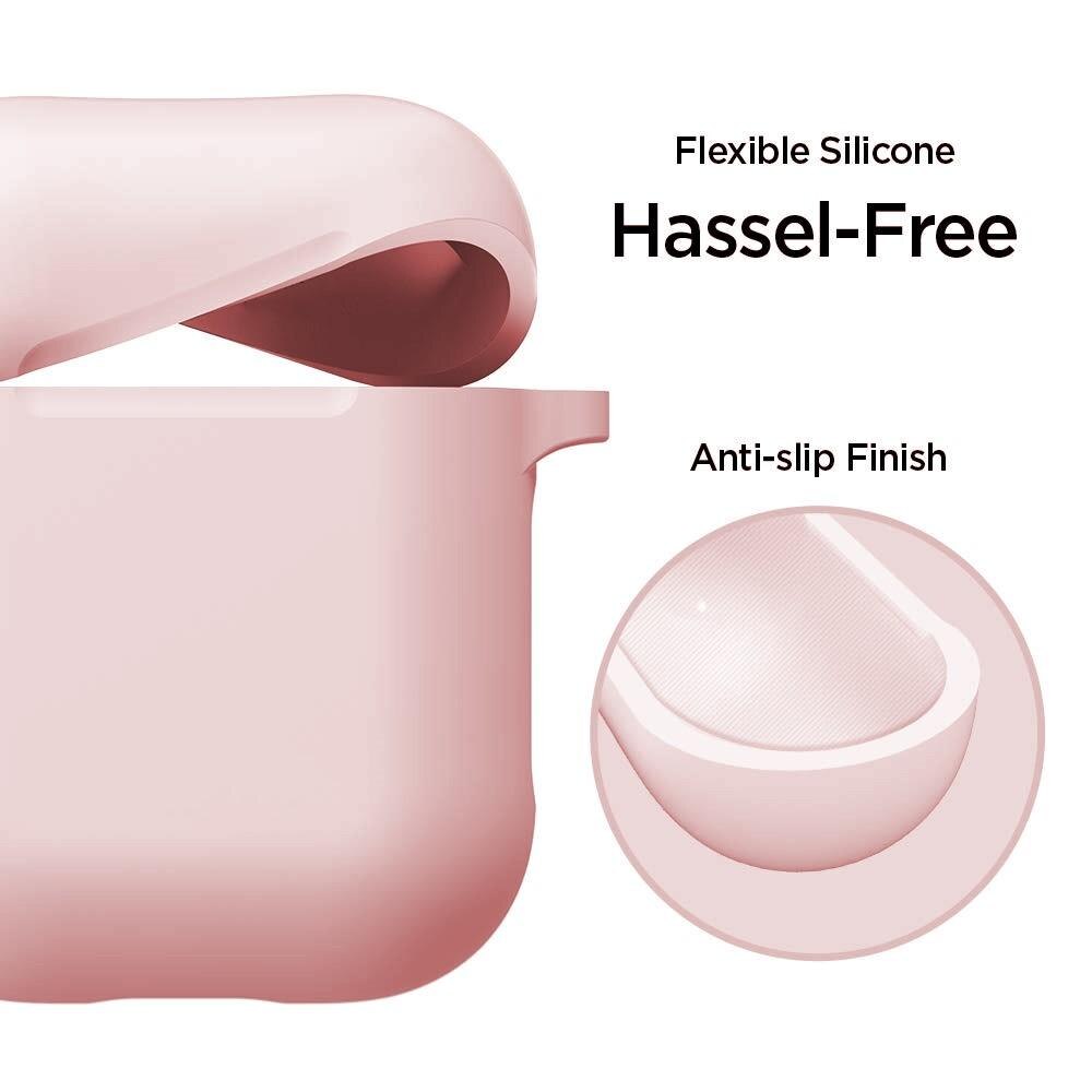 Silikonskal med karbinhake Apple AirPods rosa