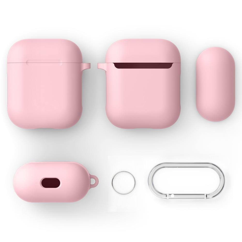Silikonskal med karbinhake Apple AirPods rosa
